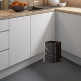 Maxbell Marble Waste Bin Reusable Paper Basket Trash Bin for Kitchen Bathroom Office Black L