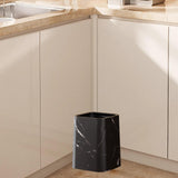 Maxbell Marble Waste Bin Reusable Paper Basket Trash Bin for Kitchen Bathroom Office Black L