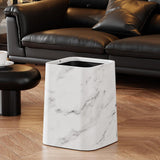 Maxbell Marble Waste Bin Reusable Paper Basket Trash Bin for Kitchen Bathroom Office White M