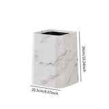 Maxbell Marble Waste Bin Reusable Paper Basket Trash Bin for Kitchen Bathroom Office White M