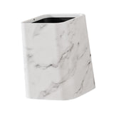 Maxbell Marble Waste Bin Reusable Paper Basket Trash Bin for Kitchen Bathroom Office White M