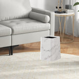 Maxbell Marble Waste Bin Reusable Paper Basket Trash Bin for Kitchen Bathroom Office White M