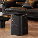 Maxbell Marble Waste Bin Reusable Paper Basket Trash Bin for Kitchen Bathroom Office Black M