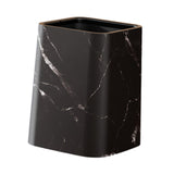 Maxbell Marble Waste Bin Reusable Paper Basket Trash Bin for Kitchen Bathroom Office Black M