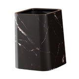 Maxbell Marble Waste Bin Reusable Paper Basket Trash Bin for Kitchen Bathroom Office Black M