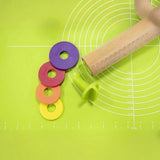 Maxbell Rolling Pin with Removable Thickness Rings Roller Rod for Cookies Pie Pastry