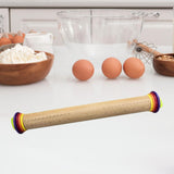 Maxbell Rolling Pin with Removable Thickness Rings Roller Rod for Cookies Pie Pastry