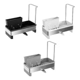Maxbell Kitchen Sink Rack Tray Cleaning Supplies Organizer for Brush Scrubber Sponge black