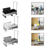 Maxbell Kitchen Sink Rack Tray Cleaning Supplies Organizer for Brush Scrubber Sponge black