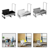 Maxbell Kitchen Sink Rack Tray Cleaning Supplies Organizer for Brush Scrubber Sponge black