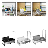 Maxbell Kitchen Sink Rack Tray Cleaning Supplies Organizer for Brush Scrubber Sponge black