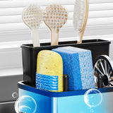 Maxbell Kitchen Sink Rack Tray Cleaning Supplies Organizer for Brush Scrubber Sponge black