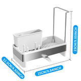Maxbell Kitchen Sink Rack Tray Cleaning Supplies Organizer for Brush Scrubber Sponge white