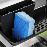 Maxbell Kitchen Sink Rack Tray Cleaning Supplies Organizer for Brush Scrubber Sponge white