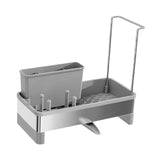 Maxbell Kitchen Sink Rack Tray Cleaning Supplies Organizer for Brush Scrubber Sponge grey