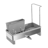 Maxbell Kitchen Sink Rack Tray Cleaning Supplies Organizer for Brush Scrubber Sponge grey