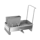 Maxbell Kitchen Sink Rack Tray Cleaning Supplies Organizer for Brush Scrubber Sponge grey