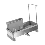Maxbell Kitchen Sink Rack Tray Cleaning Supplies Organizer for Brush Scrubber Sponge grey