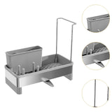 Maxbell Kitchen Sink Rack Tray Cleaning Supplies Organizer for Brush Scrubber Sponge grey