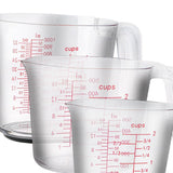 Maxbell 3 Pieces Measuring Cup Set Portable Food Grade with Scale for Home Oil Flour
