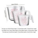 Maxbell 3 Pieces Measuring Cup Set Portable Food Grade with Scale for Home Oil Flour