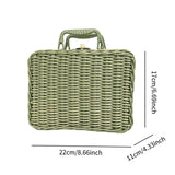 Maxbell Retro Imitation Rattan Suitcase Vintage Handwoven for Party Sundries Camping 22cm