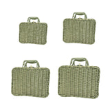 Maxbell Retro Imitation Rattan Suitcase Vintage Handwoven for Party Sundries Camping 22cm