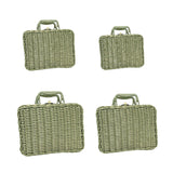 Maxbell Retro Imitation Rattan Suitcase Vintage Handwoven for Party Sundries Camping 22cm