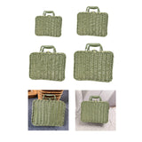 Maxbell Retro Imitation Rattan Suitcase Vintage Handwoven for Party Sundries Camping 22cm