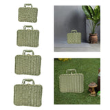 Maxbell Retro Imitation Rattan Suitcase Vintage Handwoven for Party Sundries Camping 22cm