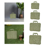 Maxbell Retro Imitation Rattan Suitcase Vintage Handwoven for Party Sundries Camping 22cm