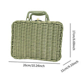 Maxbell Retro Imitation Rattan Suitcase Vintage Handwoven for Party Sundries Camping 26cm