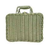 Maxbell Retro Imitation Rattan Suitcase Vintage Handwoven for Party Sundries Camping 26cm