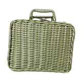 Maxbell Retro Imitation Rattan Suitcase Vintage Handwoven for Party Sundries Camping 26cm