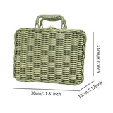 Maxbell Retro Imitation Rattan Suitcase Vintage Handwoven for Party Sundries Camping 30cm