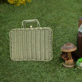 Maxbell Retro Imitation Rattan Suitcase Vintage Handwoven for Party Sundries Camping 30cm