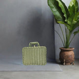 Maxbell Retro Imitation Rattan Suitcase Vintage Handwoven for Party Sundries Camping 30cm