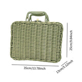 Maxbell Retro Imitation Rattan Suitcase Vintage Handwoven for Party Sundries Camping 35cm