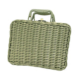 Maxbell Retro Imitation Rattan Suitcase Vintage Handwoven for Party Sundries Camping 35cm