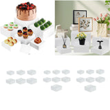 Maxbell Acrylic Display Stands Dessert Table Display Set for Food Catering Cosmetics Style A