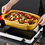 Maxbell Roasting Pan Thick Cookie Sheet Broiling Pan for Chicken Small Lobsters Meat 39x23x5.5cm
