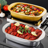 Maxbell Roasting Pan Thick Cookie Sheet Broiling Pan for Chicken Small Lobsters Meat 39x23x5.5cm