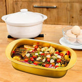 Maxbell Roasting Pan Thick Cookie Sheet Broiling Pan for Chicken Small Lobsters Meat 39x23x5.5cm
