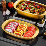 Maxbell Roasting Pan Thick Cookie Sheet Broiling Pan for Chicken Small Lobsters Meat 39x23x5.5cm