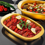 Maxbell Roasting Pan Thick Cookie Sheet Broiling Pan for Chicken Small Lobsters Meat 39x23x5.5cm