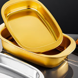 Maxbell Roasting Pan Thick Cookie Sheet Broiling Pan for Chicken Small Lobsters Meat 39x23x8.5cm