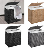 Maxbell Large Laundry Basket 2 Dividers Laundry Hamper for Living Room Dorm Bathroom Yellow