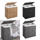 Maxbell Large Laundry Basket 2 Dividers Laundry Hamper for Living Room Dorm Bathroom Yellow