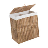 Maxbell Large Laundry Basket 2 Dividers Laundry Hamper for Living Room Dorm Bathroom Yellow