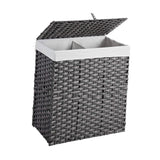 Maxbell Large Laundry Basket 2 Dividers Laundry Hamper for Living Room Dorm Bathroom Gray